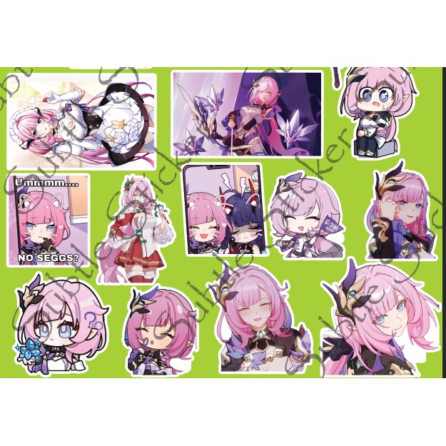 - Set 10/15/30 Sticker Elysia game Honkai Impact  dán trang trí  ...siêu đẹp