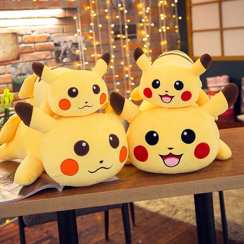 Gối Ôm Cho Bé, Gấu Bông PIKACHU Vàng, Chất Liệu Cao Cấp, Mềm Mại