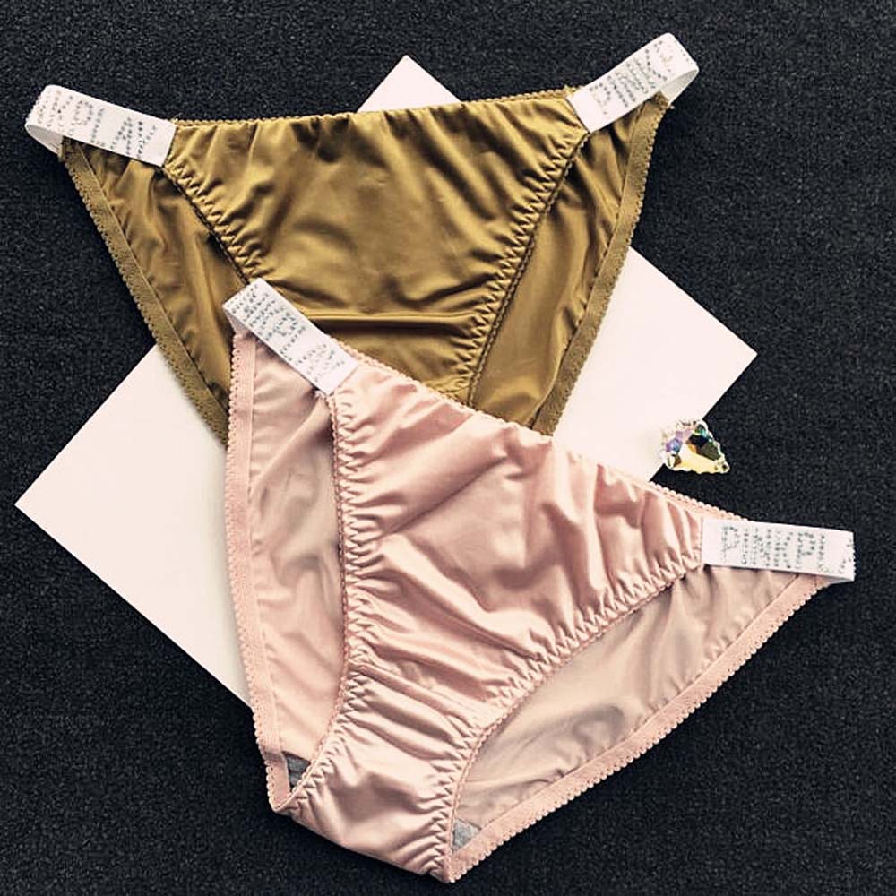 BARRY Quần lót satin không đường may in chữ PINK PLAY thắt lưng nhiều màu sắc gợi cảm phong cách Hàn Quốc cho nữ | BigBuy360 - bigbuy360.vn