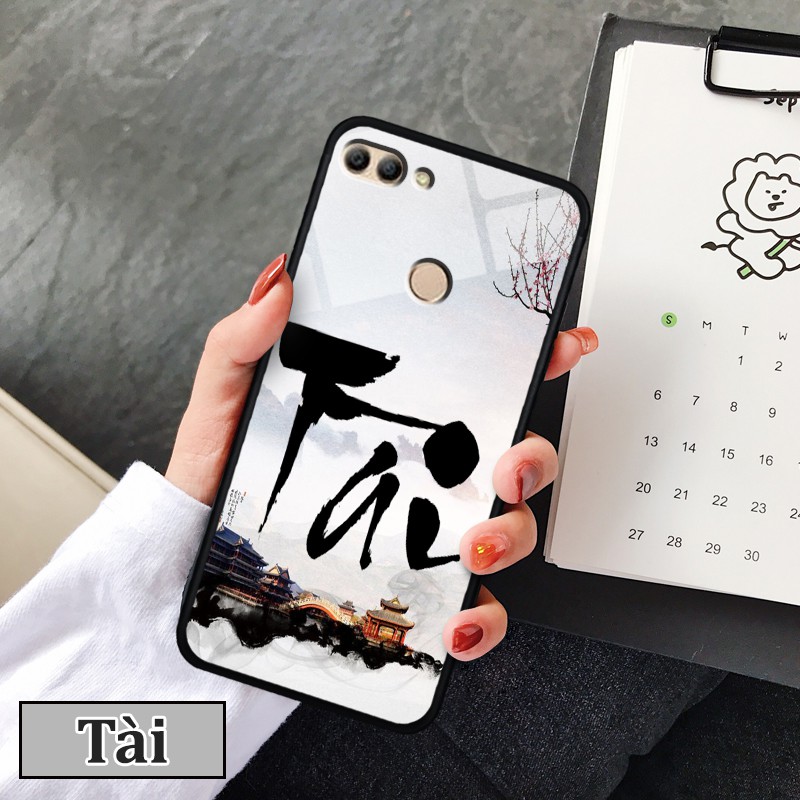 Ốp lưng kính 3D Huawei Y9 2018 -hình chữ thư pháp ý nghĩa