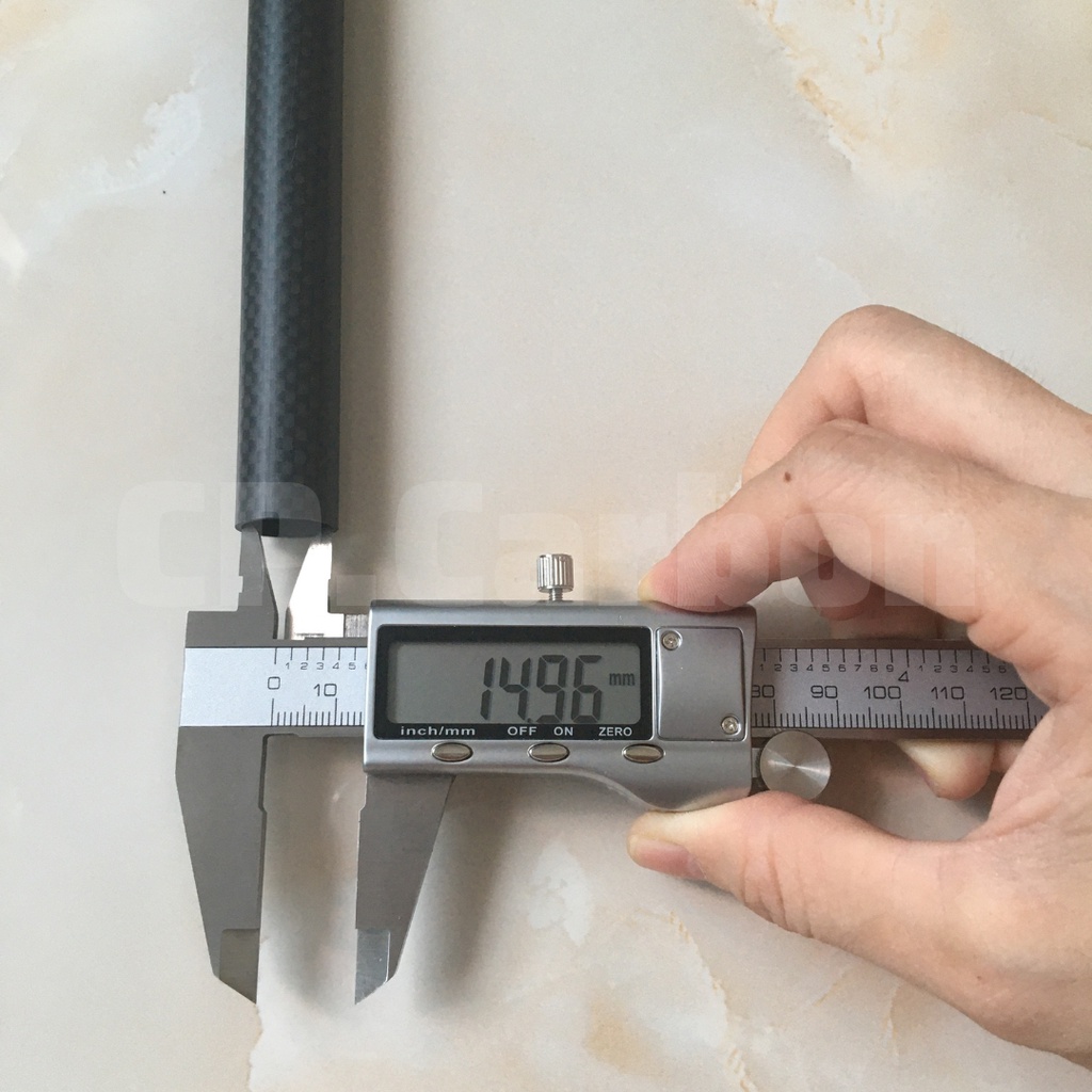 Ống Carbon 3K rỗng dài 1 mét đường kính ngoài 17mm, đường kính trong 15mm