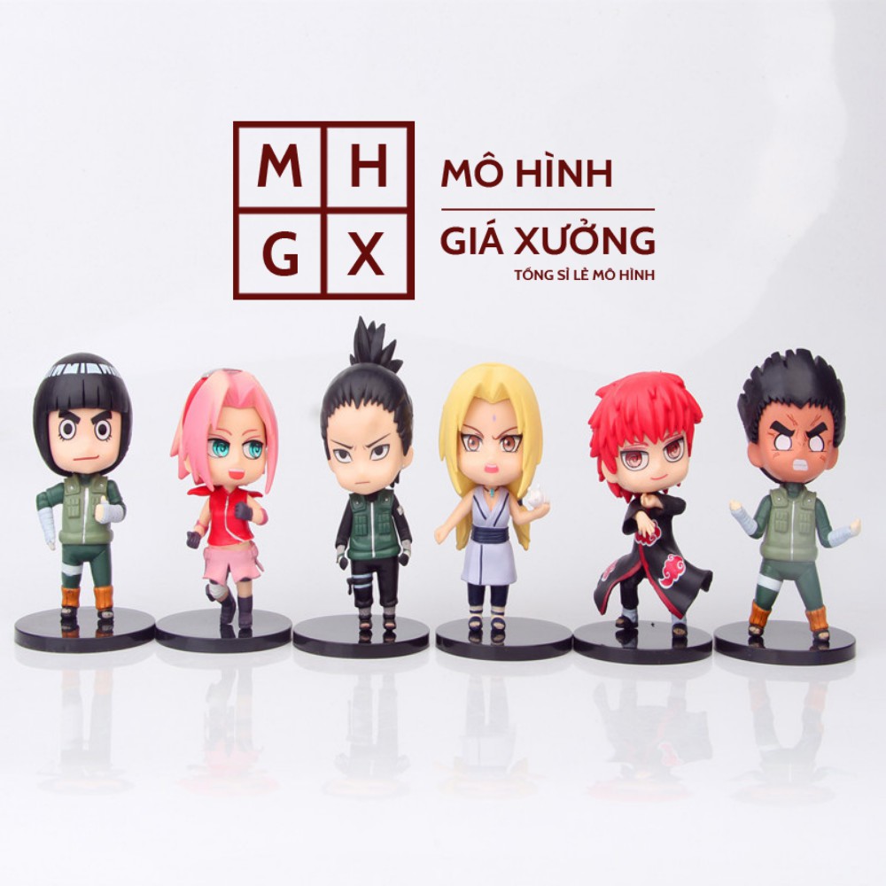 Mô hình Naruto chibi bán lẻ 12 nhân vật Naruto Sakura Gaara Shikamaru Itachi Kakashi Lee Orochimaru Tsunade...