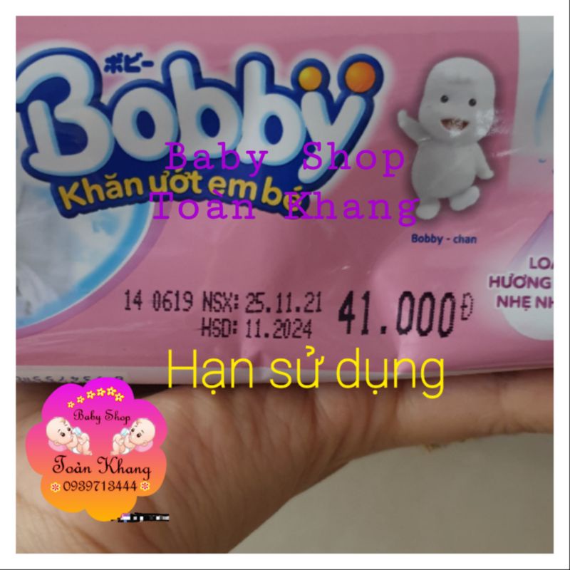 COMBO 4 GÓI KHĂN ƯỚT BOBBY LOẠI 100 TỜ HƯƠNG THƠM NHẸ NHÀNG MÀU HỒNG