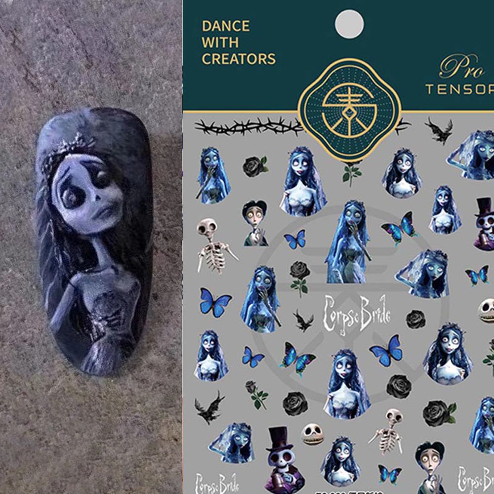 (Hàng Mới Về) 1 Miếng Dán Móng Tay Hình Hoa Hồng / Bướm 3D Siêu Mỏng Diy