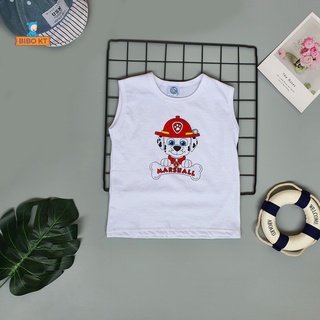 💯Set 5 áo sát nách trắng tay lỡ chất cotton 100% thoáng mát hình in hoạt hình sắc nét Bibo Kim Thu 1-10