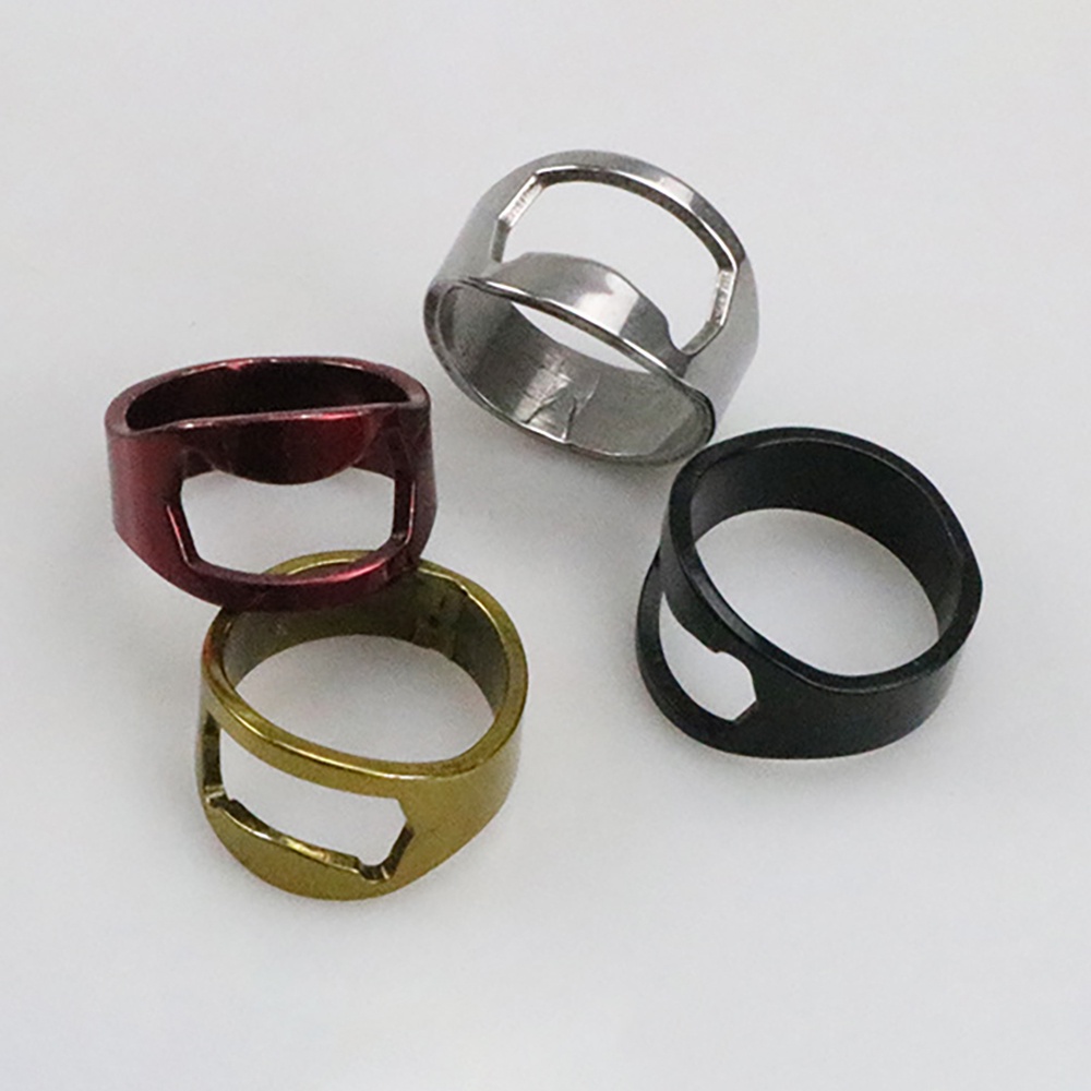 Nhẫn khui mở nắp chai bia unisex nam nữ cao cấp titan mạ kim loại