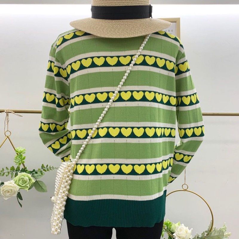 Áo khoác Cardigan dệt kim phối nút kẻ sọc phối màu