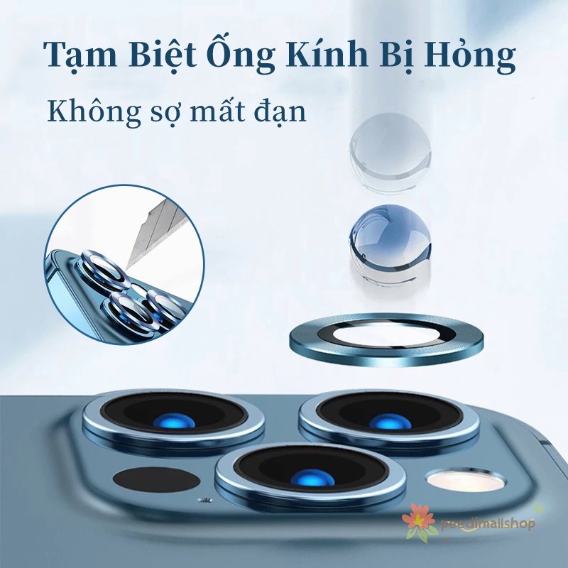 Bộ Vòng Bảo Vệ Camera Ip Titan Kim Loại Cao Cấp 9h Chống Trày Xước Cho Ip 13/13Mini/13pro/13pro Max Phim bảo vệ ống kính