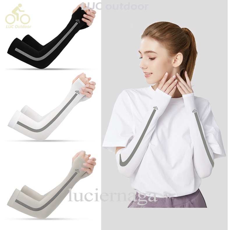 Ống Tay Áo Dài Bằng Vải Lụa Chống Nắng Cho Nam Và Nữ Khi Chơi Thể Thao