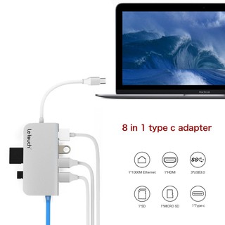 Cáp Usb Type C Chính hãng Letouch Multi Port Adapter 8 in 1 (xám)