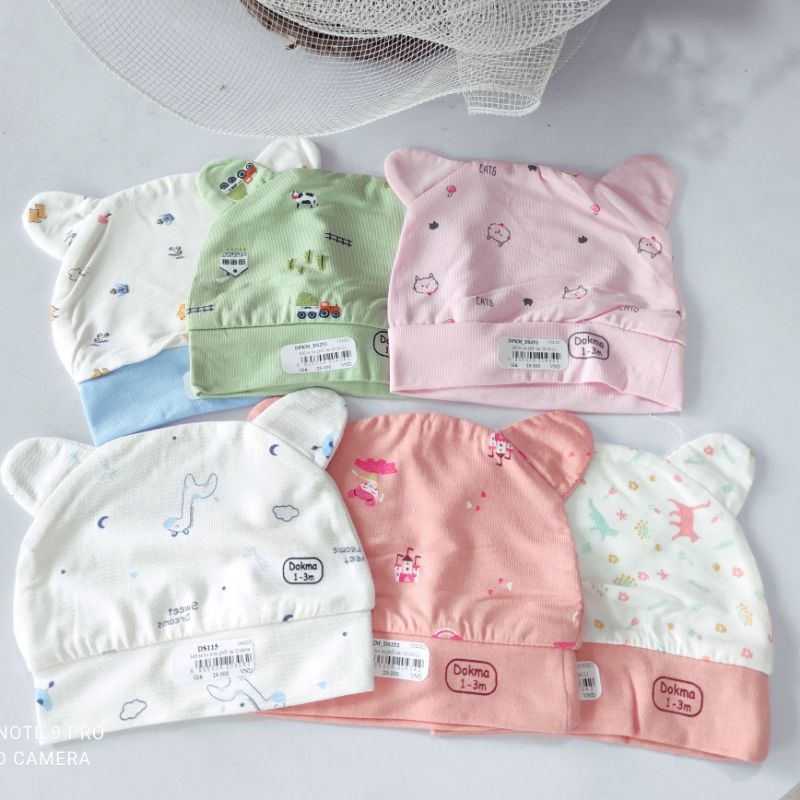 Mũ sơ sinh Dokma phối tai