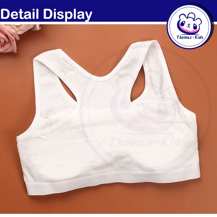 Áo Ngực Cotton Màu Trơn Dễ Thương Cho Bé Gái 8-16 Tuổi