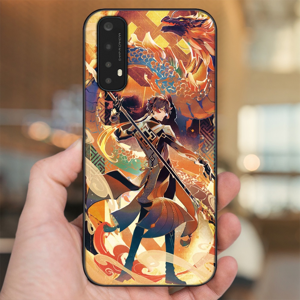 Ốp lưng Realme 7 viền đen in hình Zhongli Genshin Impact