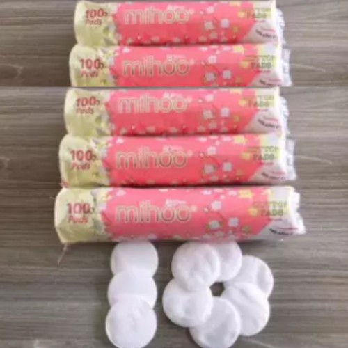 BÔNG TẨY TRANG MIHOO KOKIMI 150 200 Miếng 100% CHẤT COTTON 100 PADS ( CHÍNH HÃNG )