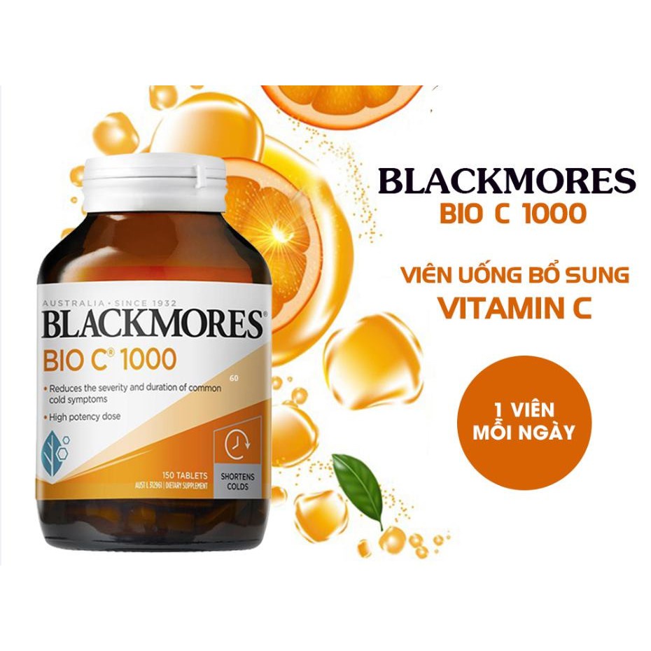 [Hàng Chuẩn ÚC] Blackmores Bio C 1000 Viên uống bổ sung C 1000mg 62 viên DATE 2023