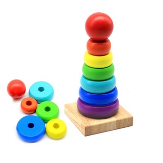 tháp cầu vồng gỗ cho bé