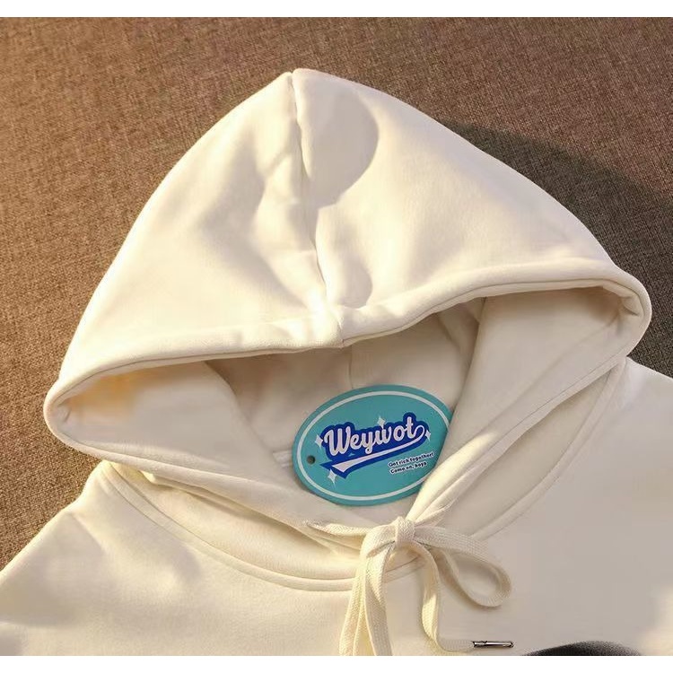 Áo Hoodie Nữ Dáng Rộng In Họa Tiết Trái Tim Phong Cách Harajuku Dễ Phối Đồ