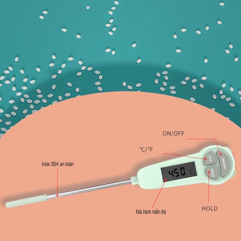 Nhiệt kế đo nước pha sữa, đo nhiệt độ nước, thức ăn Misuta