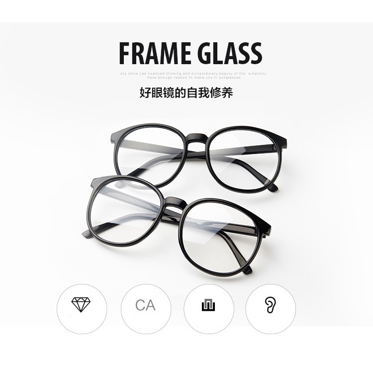 Mắt kính gọng tròn màu đen phong cách retro Hàn Quốc