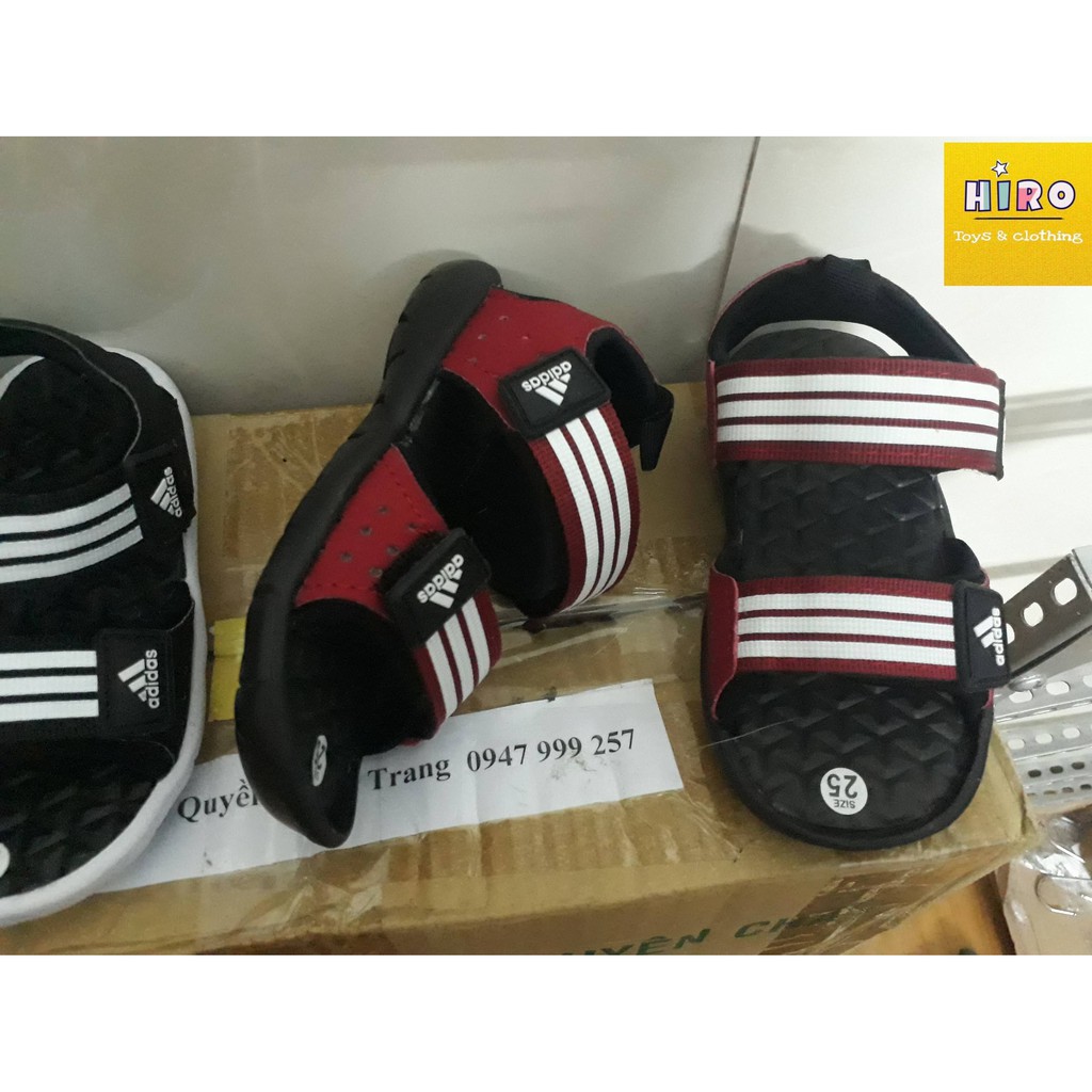 Giày sandal bé trai Adidas siêu nhẹ quai dán size 22-37 (2 màu đen - đỏ)- Sandal Adidas cho bé