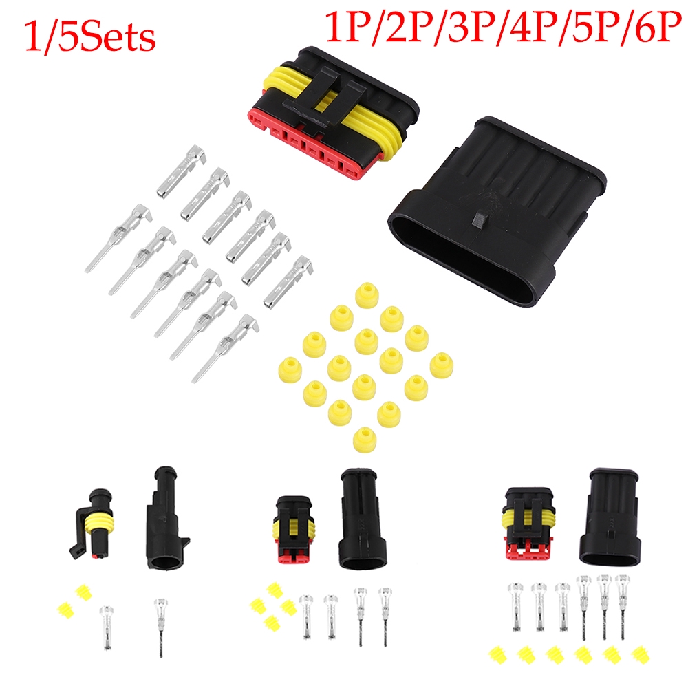 Bộ 1/5 Đầu Nối Dây Cáp Chống Nước Cho Xe Hơi/Tàu Thuyền