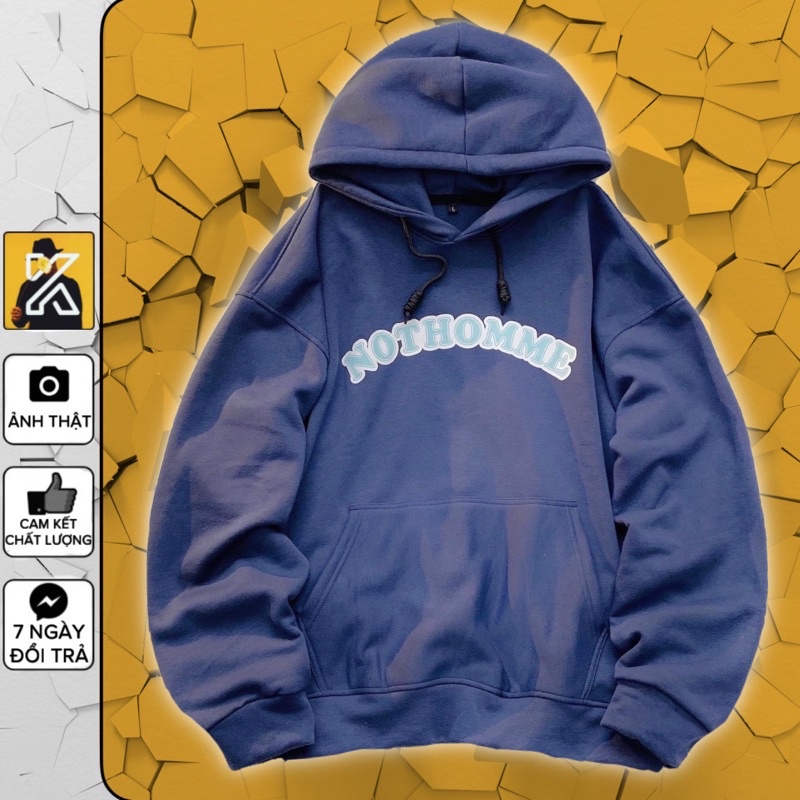 [ sẵn ] Áo Hoodie Dáng Rộng Xanh Đen NOTHOMME PQK (nam nữ mặc)