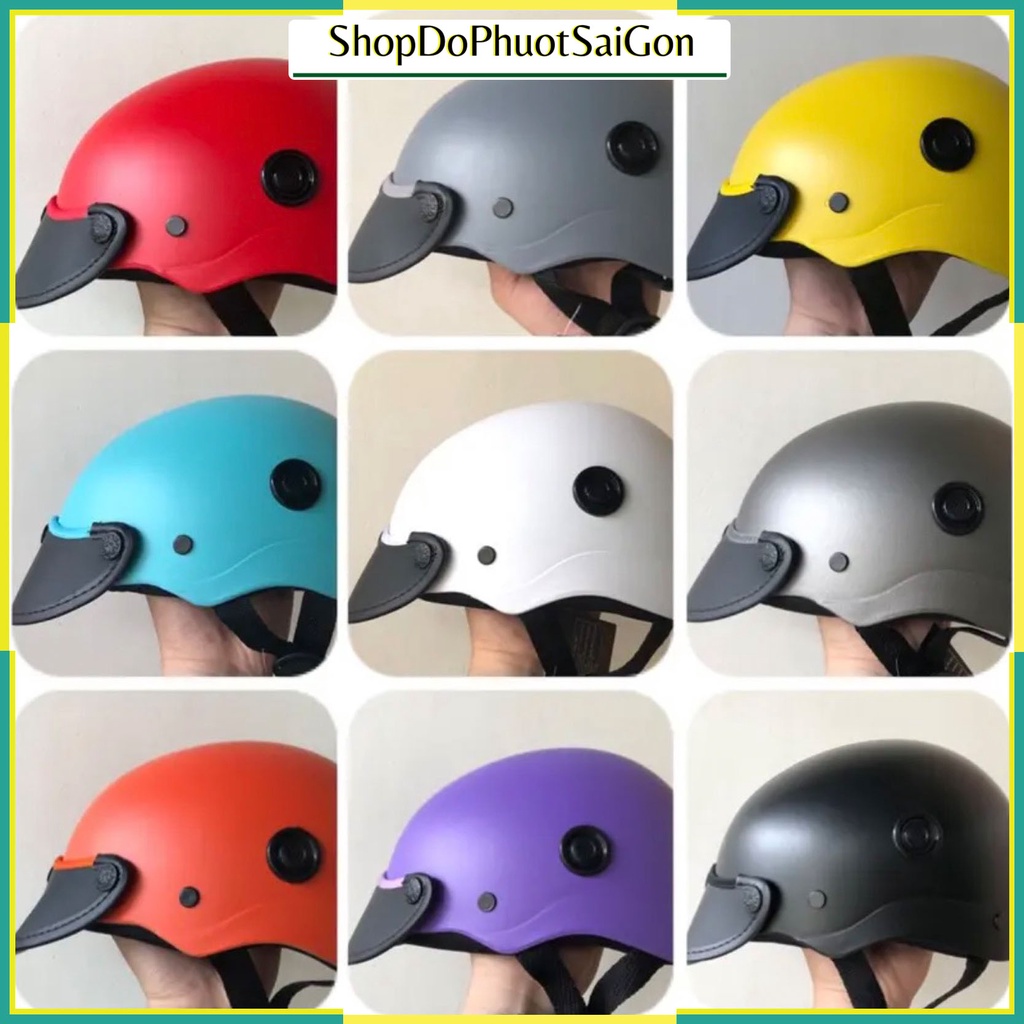 Mũ Bảo Hiểm 1/2 Nhiều Màu Trơn Siêu Hot