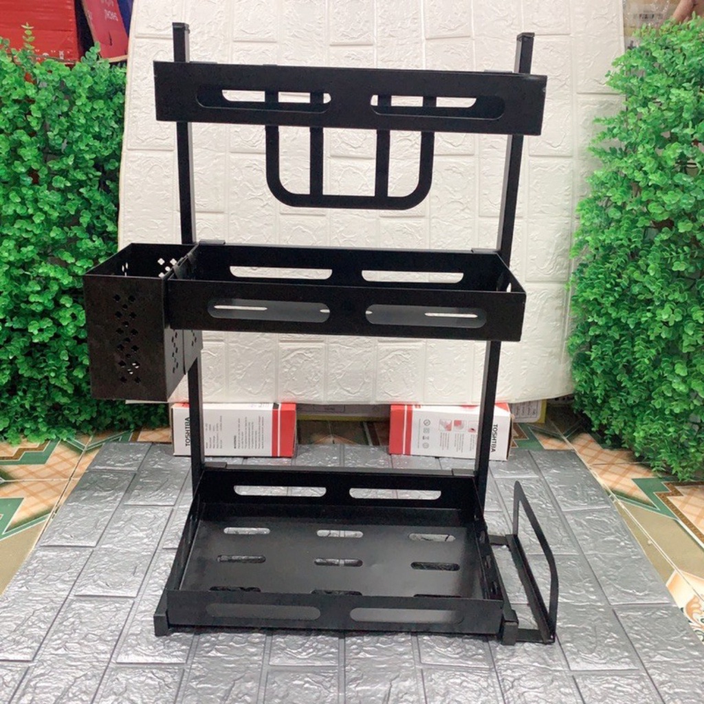 KỆ GIA VỊ SẮT ĐEN 3 TẦNG Sơn Tĩnh Điện chống rỉ