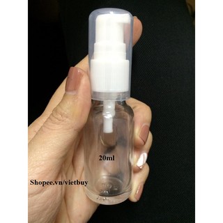 Chai thủy tinh trong đầu bơm 20ml
