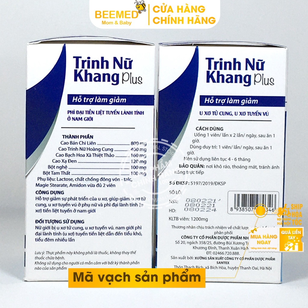 Trinh nữ Khang Plus hỗ trợ giảm u xơ tử cung, tuyến vú phì đại tiền liệt tuyến - từ xạ đen, trinh nữ hoàng cung