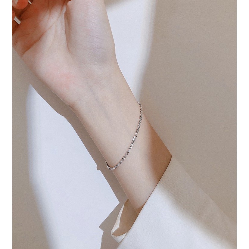 Vòng tay, lắc tay bạc 925 cao cấp Sparkling xinh xắn, nữ tính, sang chảnh VT15 | TRANG SỨC BẠC HARMONY