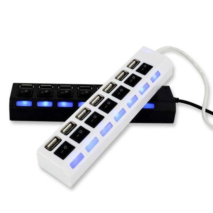 Hub USB 7 Cổng PortFREESHIP Có Công Tắc Cao Cấp ,Có Đèn Led - Bộ Chia Hub 7 Cổng USB Đa Năng Có Công Tắc