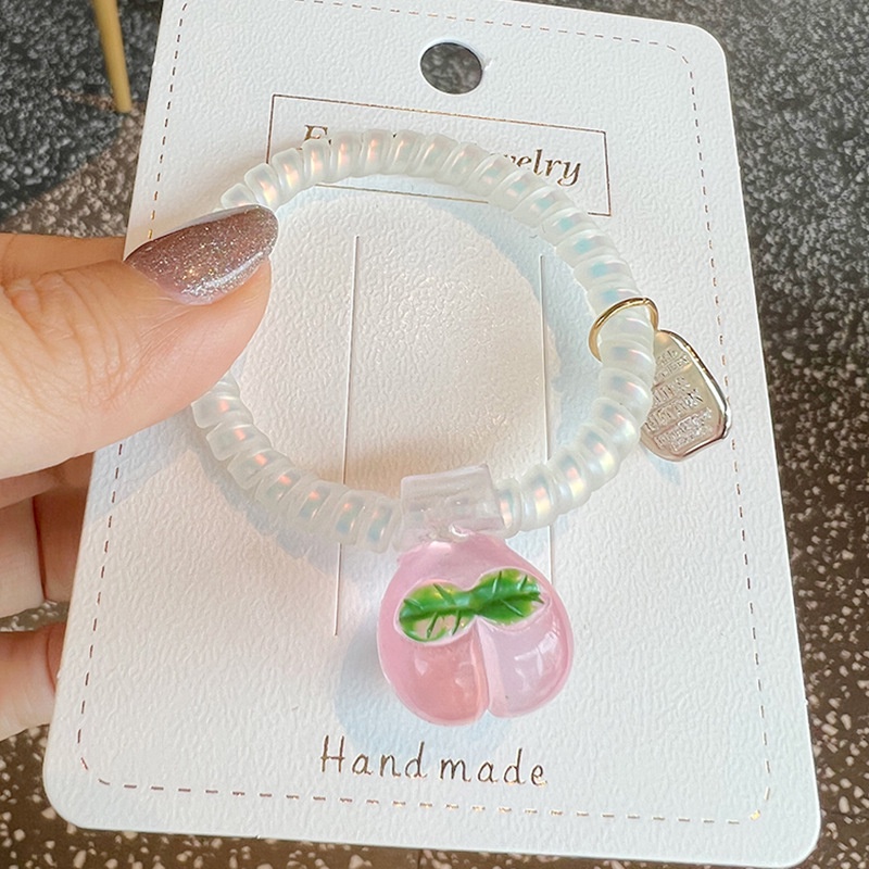 Dây Buộc Tóc Hình Điện Thoại Màu Hồng Đào Ngọt Ngào Cho Nữ