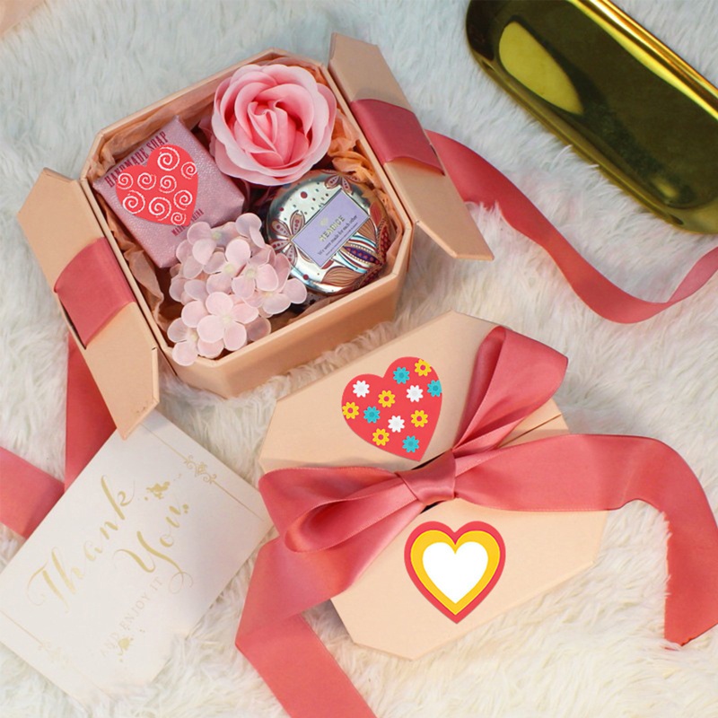 Cuộn 500 Miếng Dán Hình Trái Tim Trang Trí Ngày Valentine