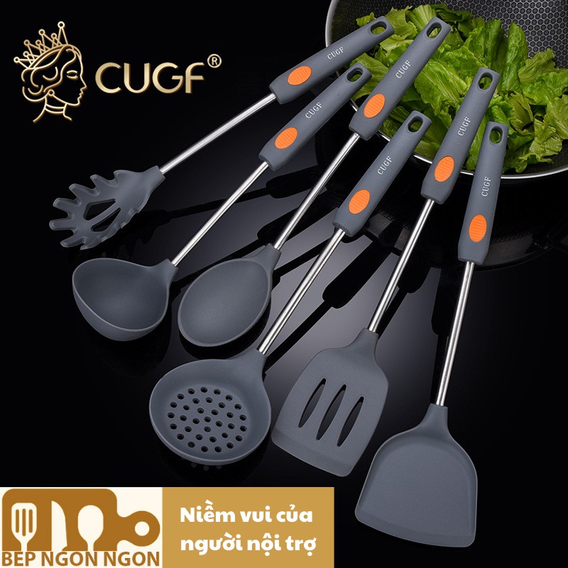 Bộ dụng cụ nấu bếp 6 món silicon chống dính muôi nấu súp_BEP NGON NGON