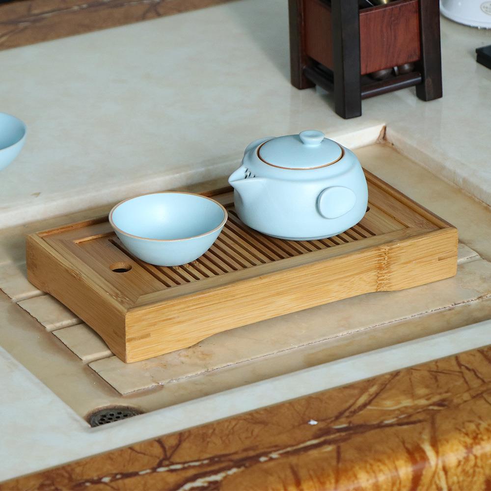 [huite]Tasteful Bamboo Chinese Gongfu Tea Table Serving Tray Box Reservoir &amp; Drainage Type for Teahouse Home Office
