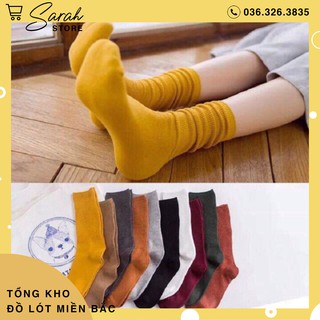 Set 3 Vớ Trơn Gân Cổ Cao (3 Đôi 3 Màu)