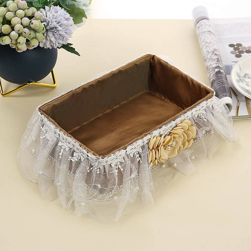 Cosmetics Storage Box Fabric Rattan Storage Basket Desktop Remote Storage Sundries Basket Key Basket