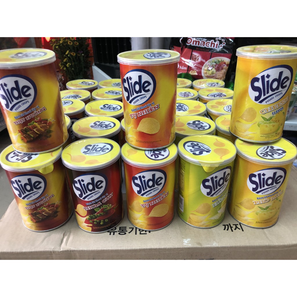 Snack khoai tây Slide lon 75g