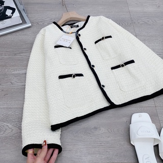 Áo khoác dạ tweed 2 lớp 4 túi cực xinh