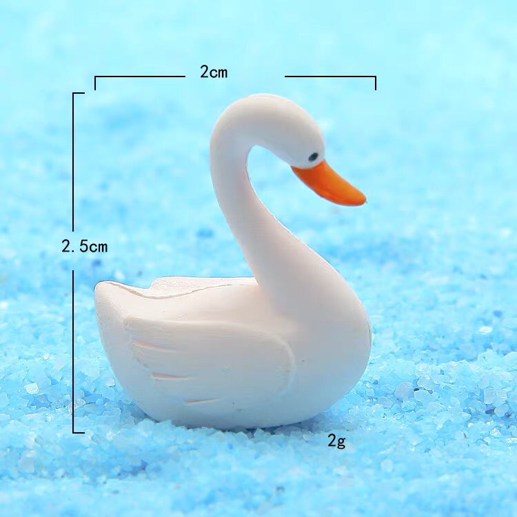 Tiểu cảnh thiên nga trang trí sen đá, xương rồng, terrarium, charm slime, cây cảnh mini, cây để bàn, đồ trang trí