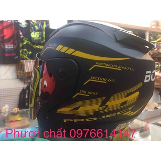 Nón 3/4 Bopa có kính cao cấp