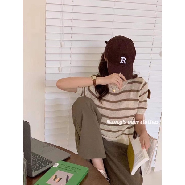 Áo Len kẻ ngang Nancy