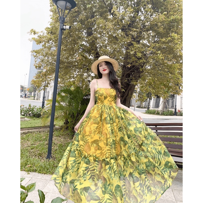 (Free ship) Mẫu HOT Đầm Voan Hai Dây Dáng Xòe Cho Các Nàng Diện Xinh Như Công Chúa UP HHP Fashion