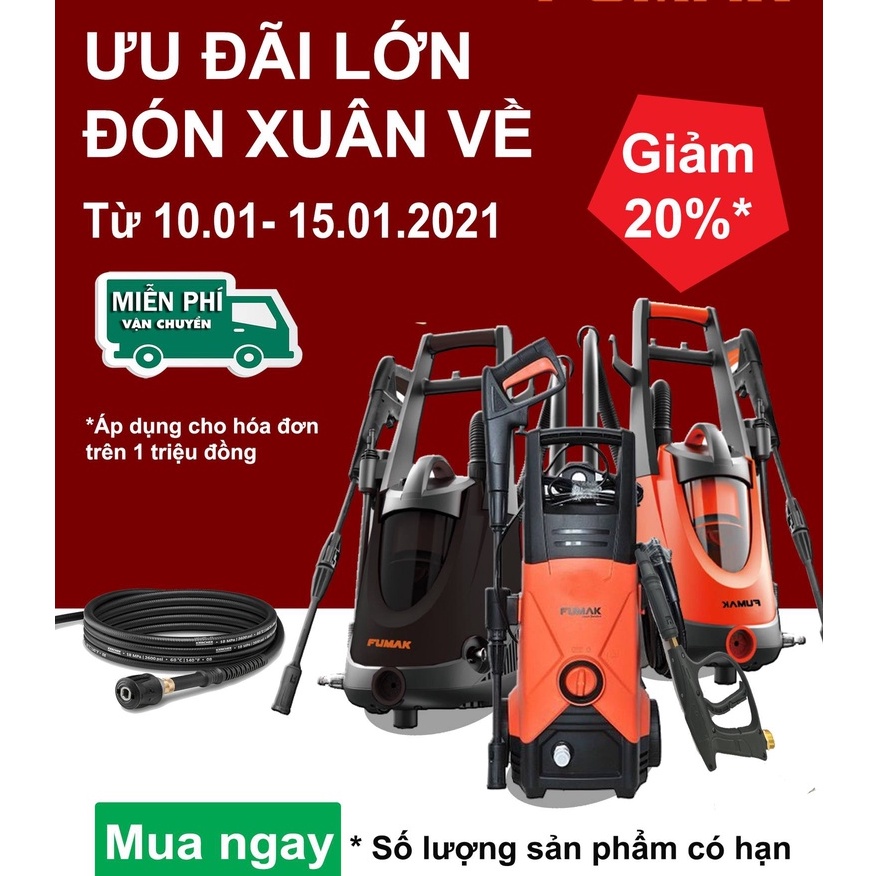Máy rửa xe 3 chức năng gia đình Fumak - Máy rửa xe, hút bụi, thổi bụi cực kỳ tiện lợi - Bảo hành 12 tháng
