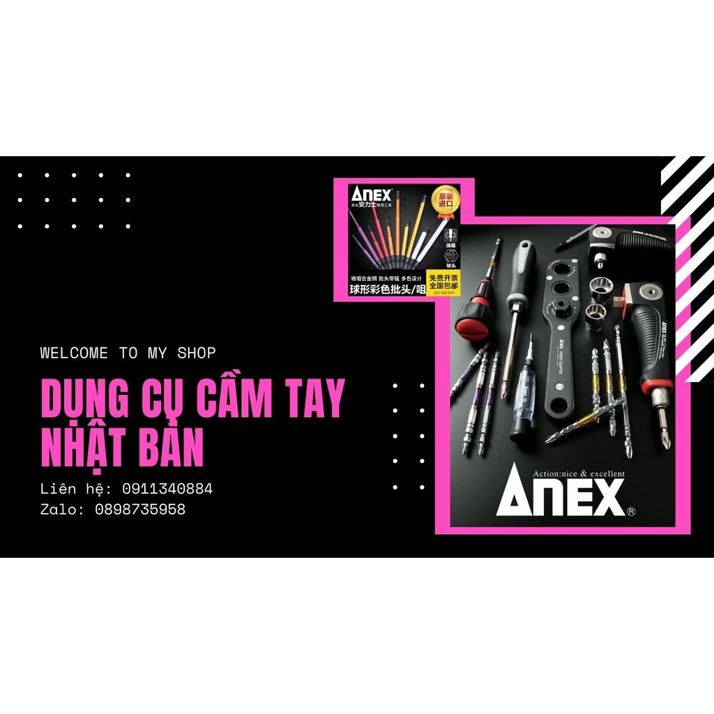 Bút thử điện hiển thị đèn Led No.2036‐L Anex Nhật Bản