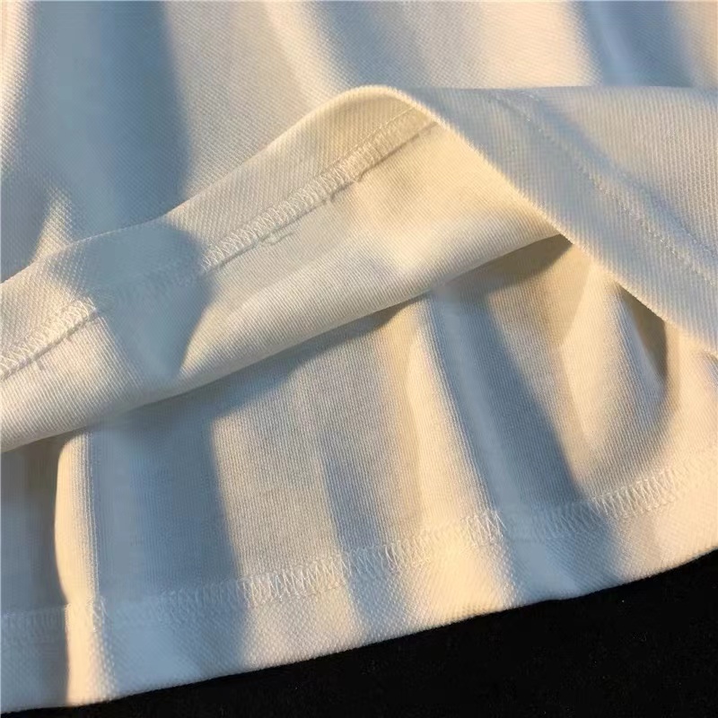 Áo Thun POLO 100% Cotton Nguyên Chất Tay Ngắn In Chữ Phong Cách Retro Dành Cho Nữ Sinh