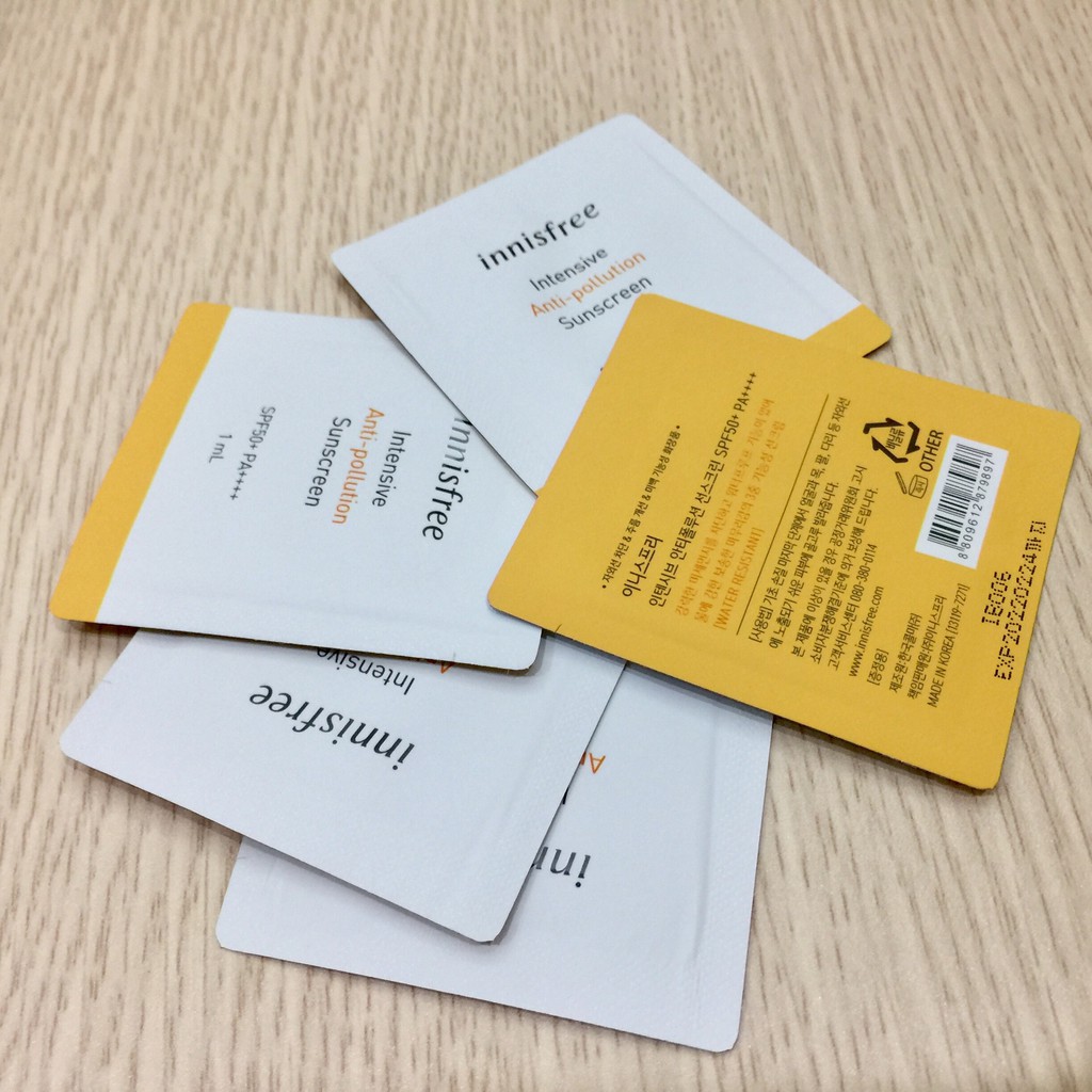 Sample 1ml Kem Chống Nắng Chống Trôi, Chống Tác Nhân Ô Nhiễm Vượt Trội Innisfree Intensive Anti-Polution SPF 50+++++ | BigBuy360 - bigbuy360.vn