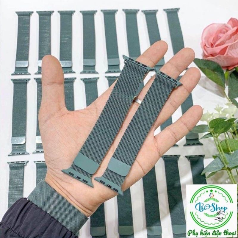 Xanh bóng đêm - Midnight green  Dây Mesh Apple Watch chính hãng thép không rỉ đồng hồ size 38 40 42 44 mm ✨