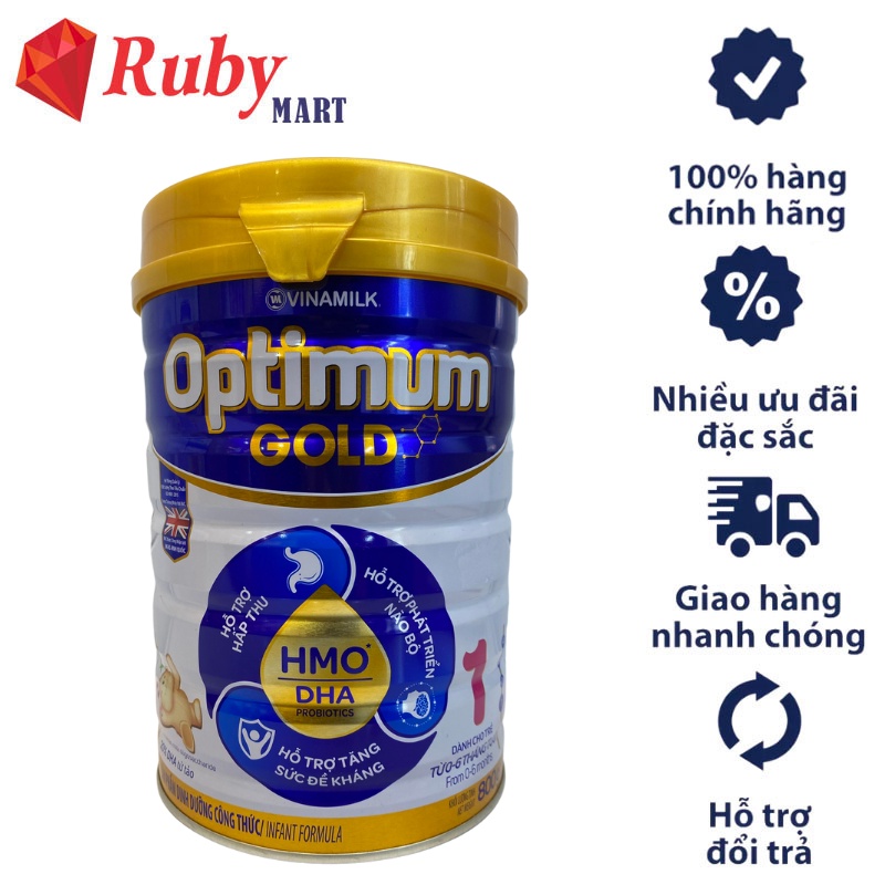 Sữa Bột Vinamilk Optimum Gold Mẫu Mới Số 1,2,3,4 800g